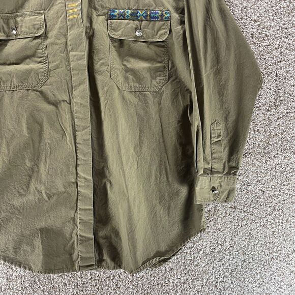Cricket Shirt Womens Medium Green Long Sleeve Button Up Pockets Southwestern VTG - Picture 5 of 14